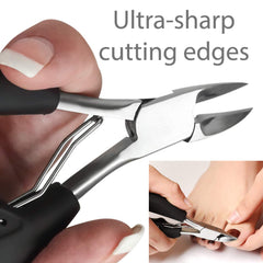 Toe Nail Clipper for Ingrown or Thick Toenails, Toenails Trimmer and Professional Podiatrist Toenail Nipper for Seniors with Surgical Stainless Steel Surper Sharp Blades Lighter Soft Handle