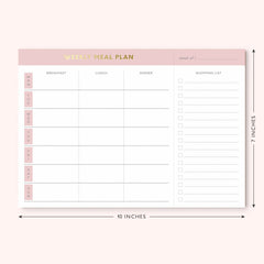 Sweetzer & Orange Weekly Meal Planner and Grocery List Magnetic Notepad. Pink 10x7” Meal Planning Pad with Tear Off Shopping List. Plan Weekly Menu Food for Weight Loss or Dinner List for Family!