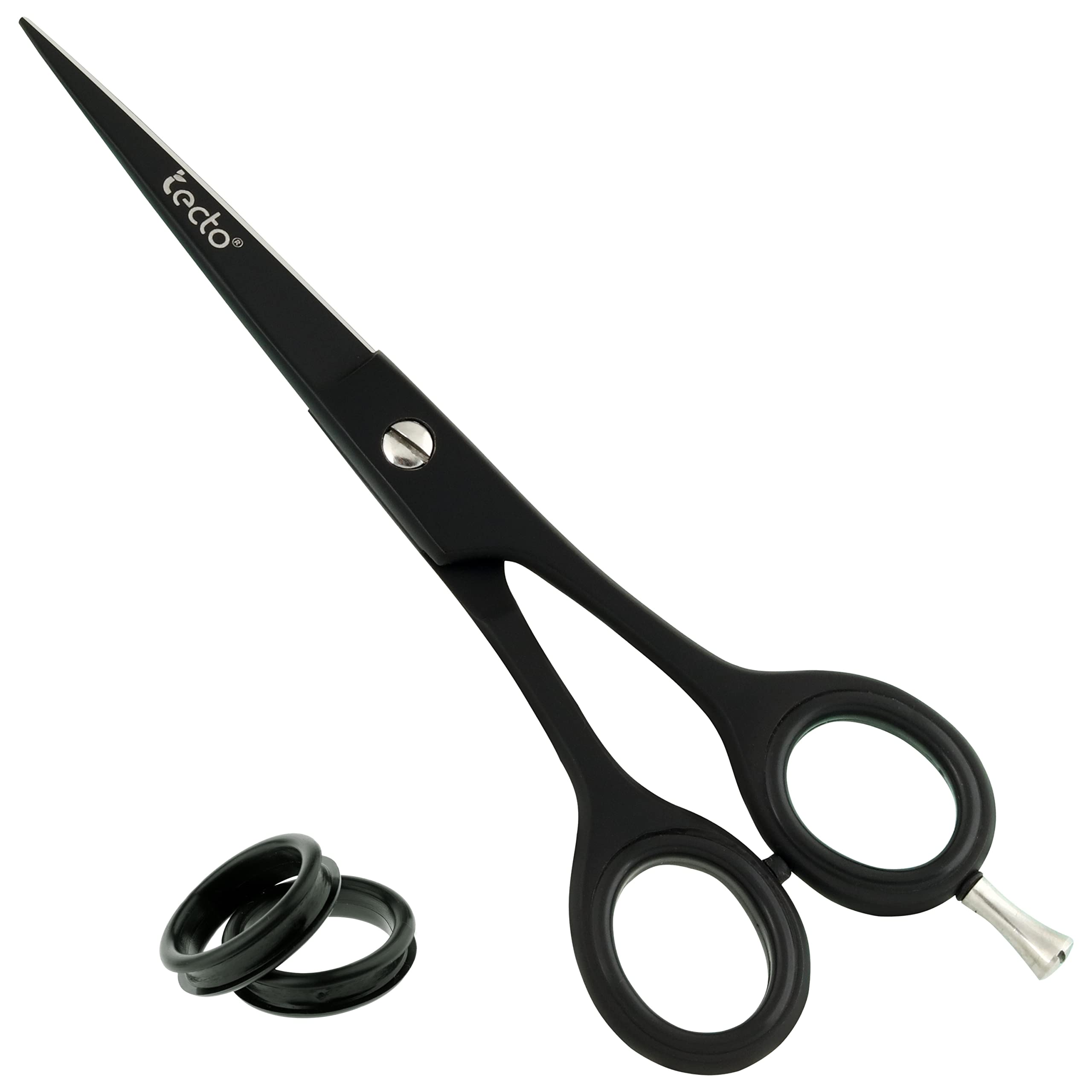 Tecto 6 inches Hair Dressing Scissors Sharp, Hair Cutting Scissor for Professional, Hairdressers Barbers Stainless Steel Hair Cutting Shears, Sharp Hair Scissors for Women, Men, Children and Adults (Black)