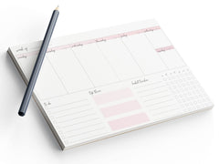 A4 Weekly Planner 52 Week To View Diary Desk Pad Habit Tracker Todo To Do List - Pink