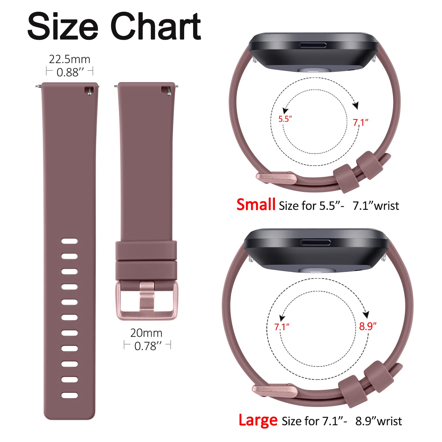 Pack 3 Straps Compatible with Fitbit Versa 2 Staps/Fitbit Versa Lite Strap/Fitbit Versa Strap for Women Men,Silicone Replacement Compatible with Fitbit Versa 2(L,Starlight/MilkTea/Violet Smoke)