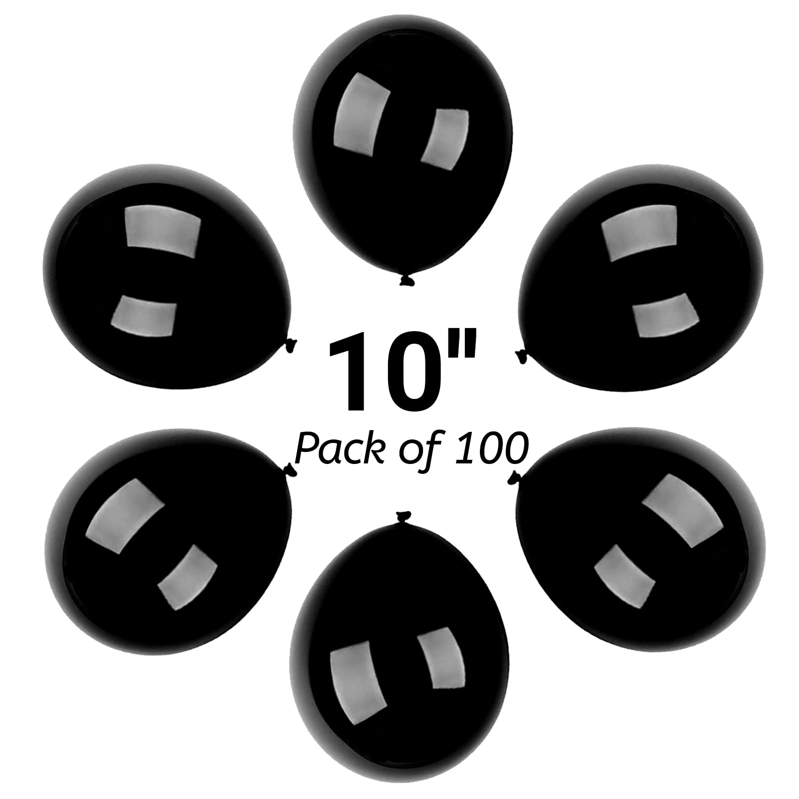 10inch Black Party Balloons 100 pack Strong Thicken Latex Balloons For Happy Birthday, Kids Party, Weddings, Baby Shower Events Decorations Accessories (black, 100 PCS 10 inch)