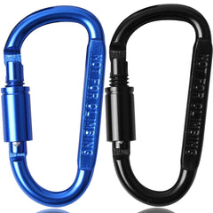 Locking Carabiner, 2 Pcs Carabiner Clips Premium Aluminum Alloy D-Ring Carabiners Key Chain Clip Hook for Outdoor, Camping, Hiking, Fishing, Dog Leash, Travel