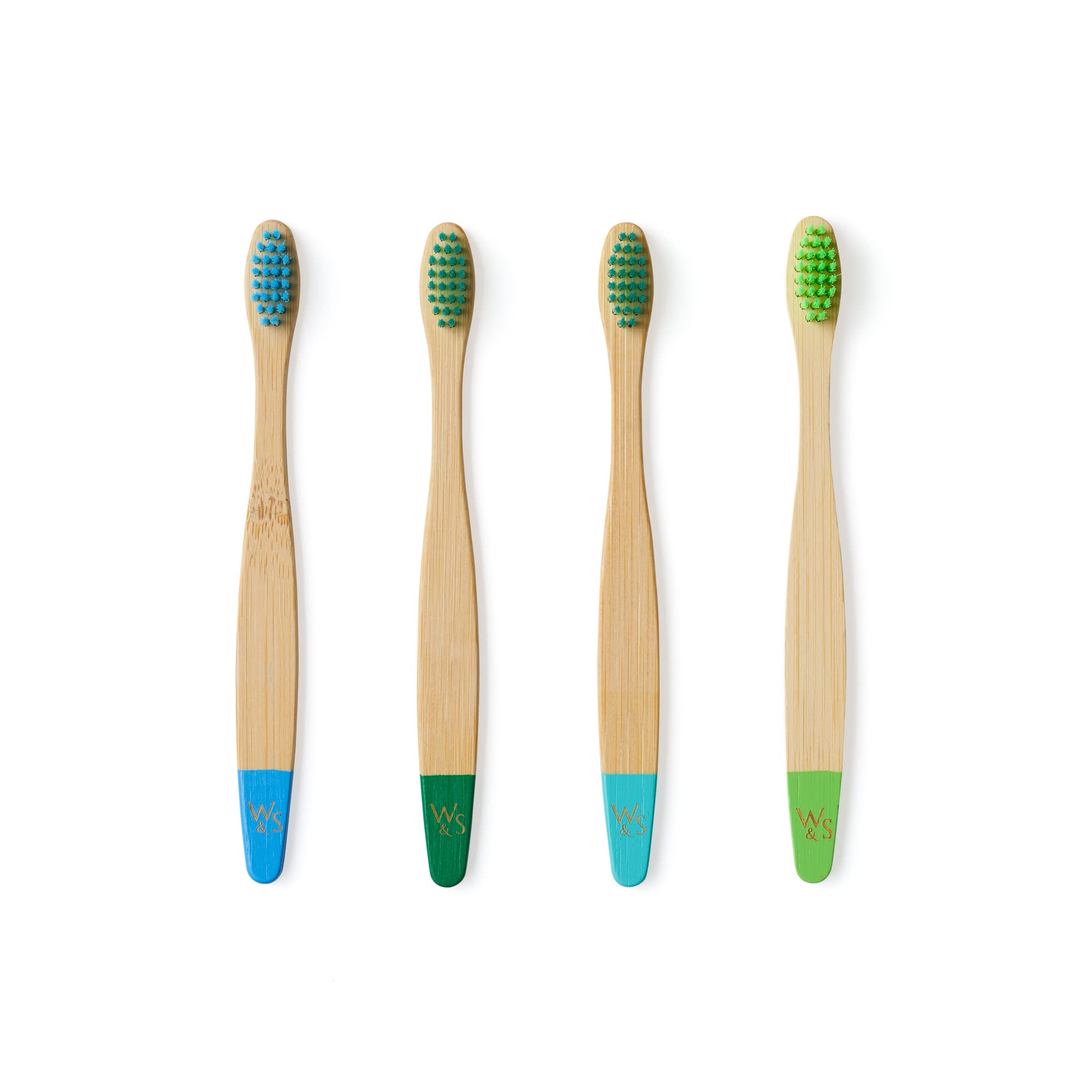 Wild & Stone   Organic Children's Bamboo Toothbrush   4 Pack   Soft Fibre Bristles   100% Biodegradable Handle   BPA Free   Vegan Eco Friendly Kids Toothbrushes (Multicolour)