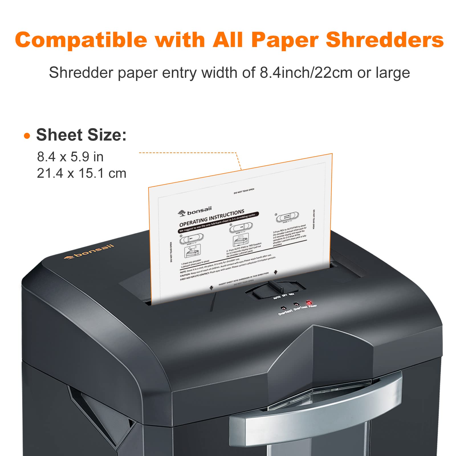 Bonsaii Paper Shredder Lubricant Sheets - Pack of 12