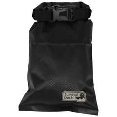 Survival Duck 1L Lightweight Dry Sack, Small Waterproof Dry Bag 1 Litre, Perfect for Keys, Cash Wallet (Black)