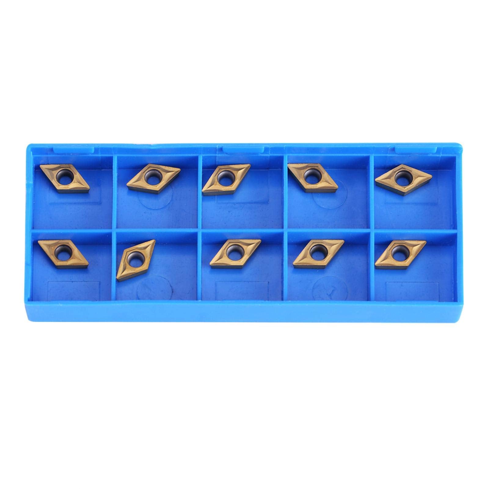 10pcs Diamond Shape CNC Carbide Insert Cutter Indexable Lathe Milling Inserts Turning Tools with Box DCMT070204 US735 DCMT51.51 for Steel