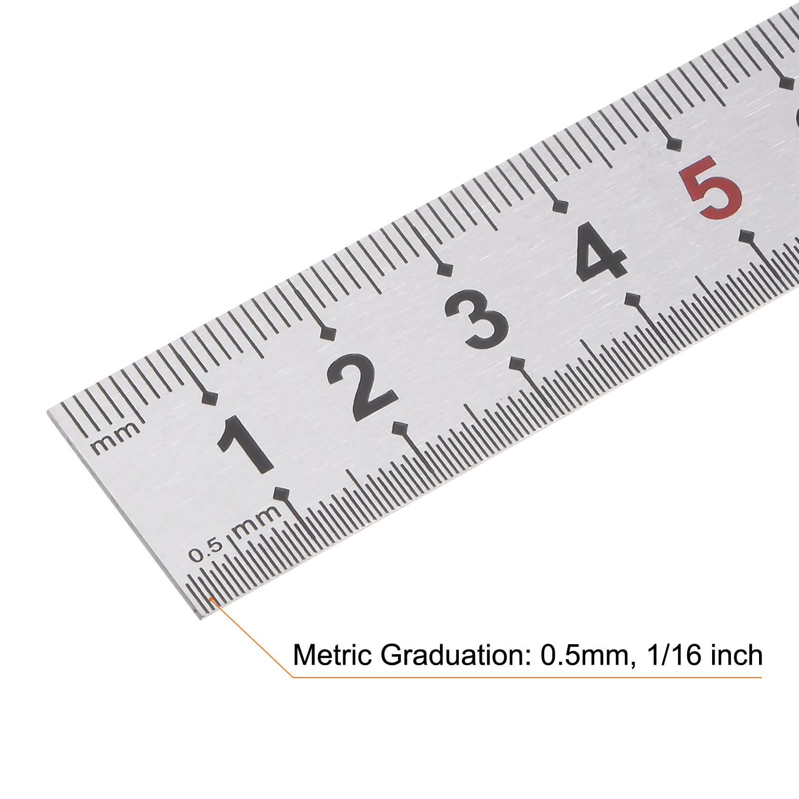 sourcing map 2pcs Stainless Steel Ruler 6-inch/15cm Metal Rulers 0.75 inches Wide, Inch and Metric Graduation Straight Edge Measuring Tool