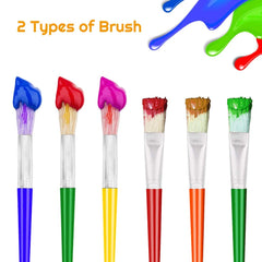 10Pcs Paint Brushes for Kids, Anezus Children Paint Brushes Toddler Large Chubby Paint Brushes Round and Flat Preschool Paint Brushes for Washable Paint Acrylic Paint