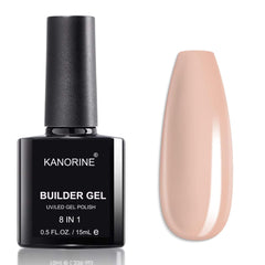 KANORINE Gel Nail Polish Builder Nail Gel, 8-in-1 Neutral Nude Brown Gel Builder for Nails, Hard Gel Builder Nail Strengthener Extension Gel Base False Nail Tips Glue Gel in a Bottle 15ML