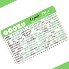 OOOZU Czech Language Card   Lightweight Credit Card-Sized Czech Phrasebook Alternative   Essential Words And Phrases For Holidays And Travel To Czech Republic, Prague