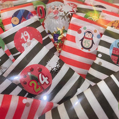 Candy Stripe Black Sweet Bags - 5 inches x 7 inches/ 125mm x 175mm - Pack of 50