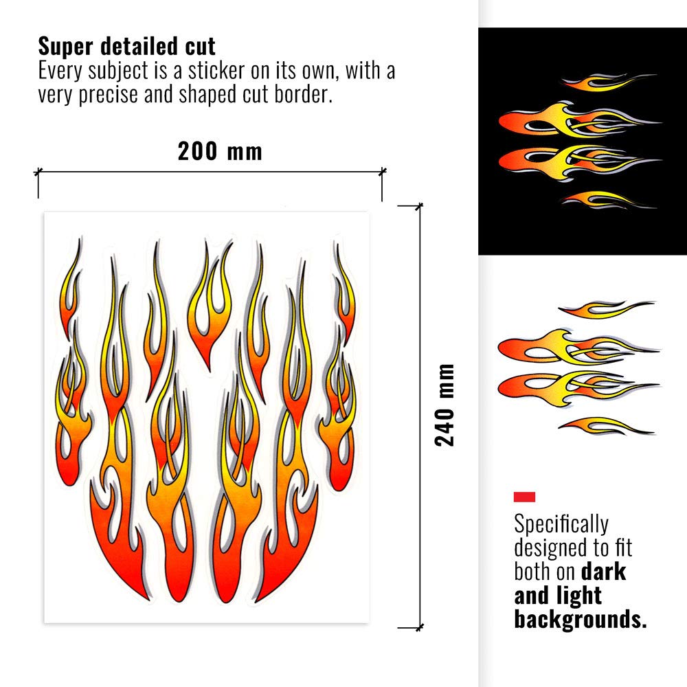 4R Quattroerre.it 32100 Stickers Flames, 20 x 24 cm