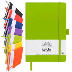 A5 Notebook, Notebook A5 200 Pages 80 GSM Journal Notebook Hardback Notepad with Lined Pages, Pen Loop, and Inner Pocket (Green)