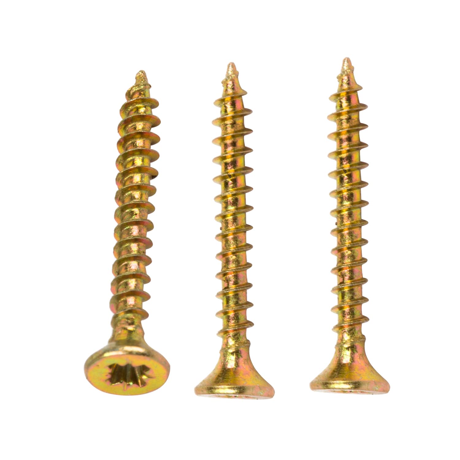 BAAB FASTENER 3.5X40mm Double Countersunk Wood Screws - Yellow Passivated Chipboard Screw Pozi Drive Head Screws 200Pcs