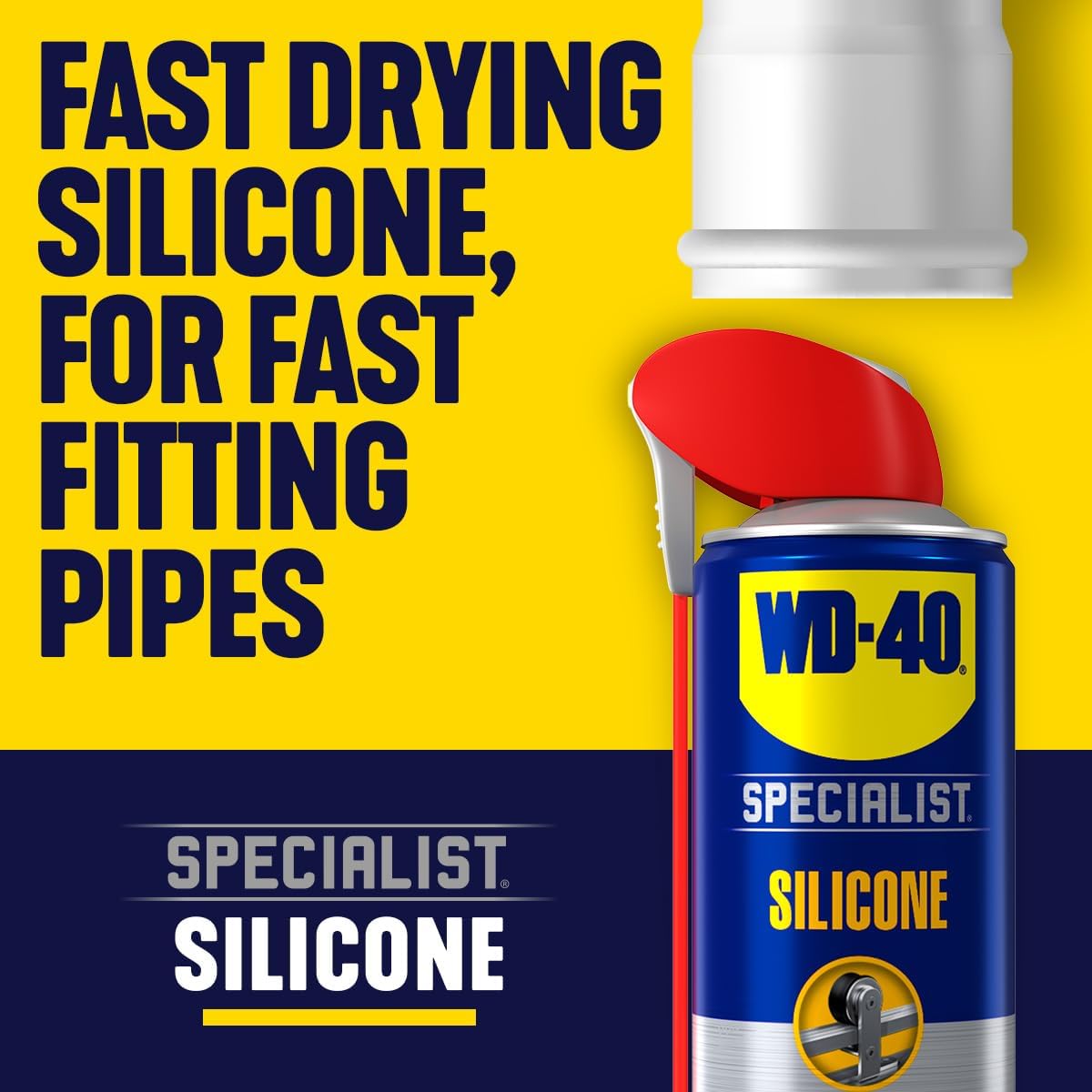 WD-40 Specialist Silicone Spray Lubricant 400ml Can - Versatile All-Weather Protection for Extended Tool Life, Repels Moisture, Dust, and Grime - Smart Straw Applicator Included