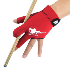 Roaming Quick-Dry Breathable Billiard Shooters Carom Pool Snooker Cue Sport Glove Fits on Left Hand (Red, S/M)