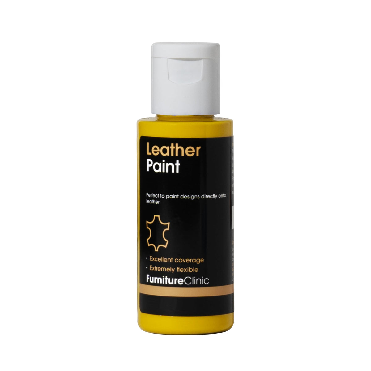 Furniture Clinic Leather Paint - For painting all leathers: footwear, handbags, clothing, etc. Flexible and Durable (Yellow, 50ml)