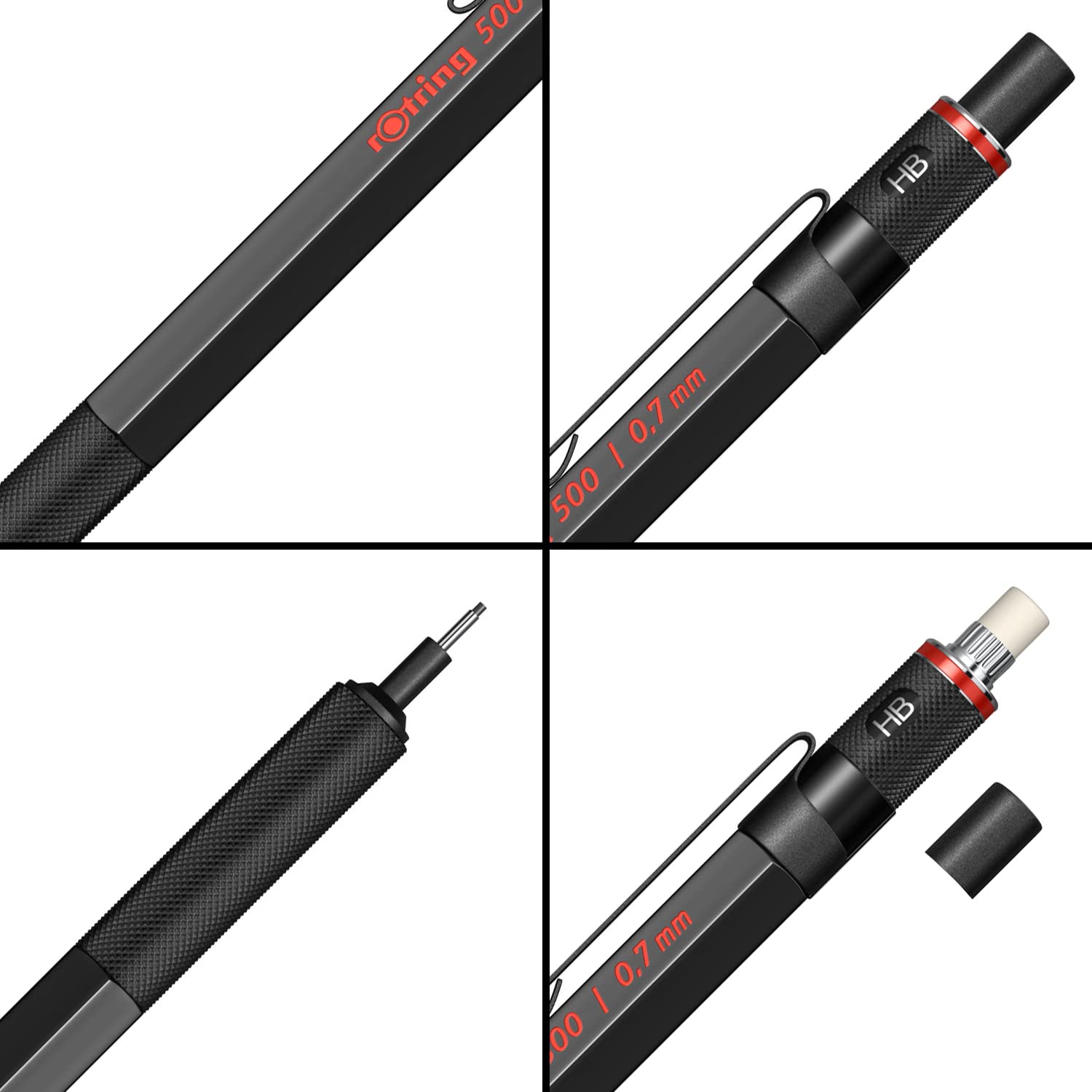 Rotring 500 Mechanical Pencil 0.7mm - Black Barrel