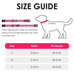 Hoowoo Dog Collar Small Dog Pink, Martingale Dog Collar Escape Proof, Reflective Half Check Collar Anti-Pull, Training Collar with Safety Quick Release Buckle, Nylon Puppy Collar for Small dogs