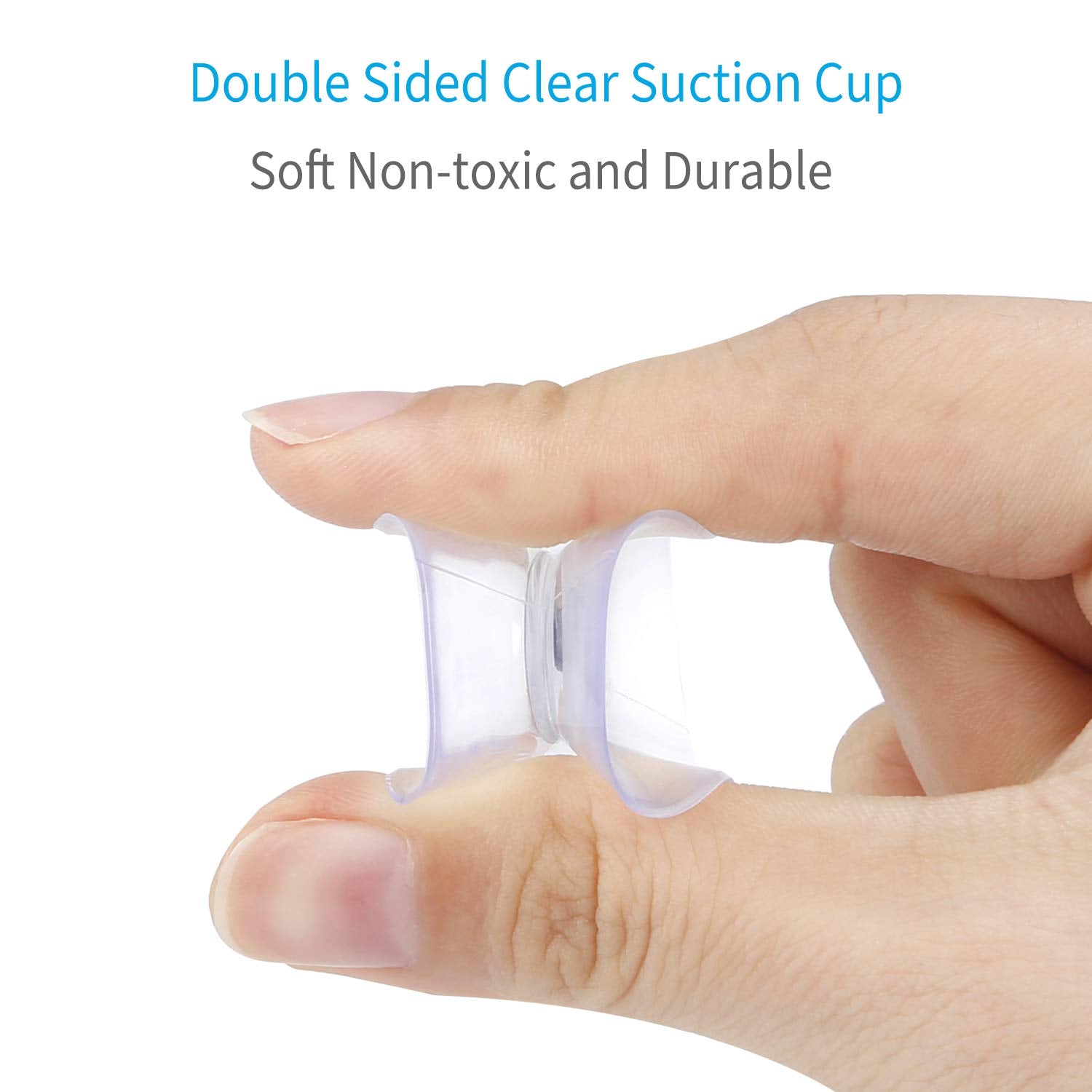 Pawfly Double Sided Suction Cups 3 cm Clear PVC Plastic Suckers for Glass Table, 20 Pack