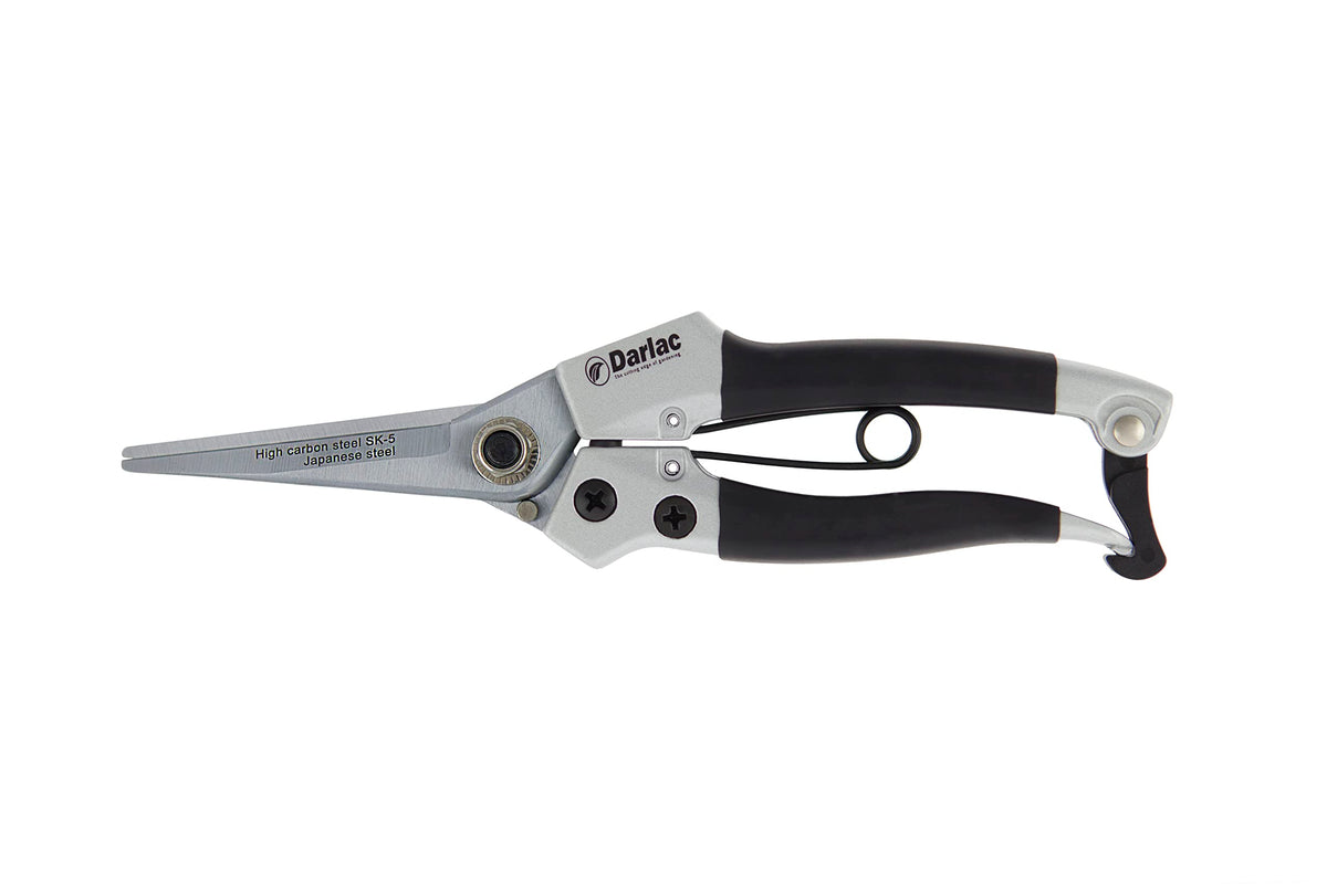 Darlac Compact Snips – Award Winning, Razor Sharp Garden Snips Ideal for Delicate & Light Pruning & Topiary Work – Lightweight – Precision Tensioned – SK5 High Carbon Steel Blade