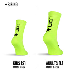 LION SPORTSWEAR Football Grip Socks For Men/Women/Kids - Variety Of Colours To Match Your Team Kit & Sleeve Socks (UK, Alpha, S, Neon Yellow)