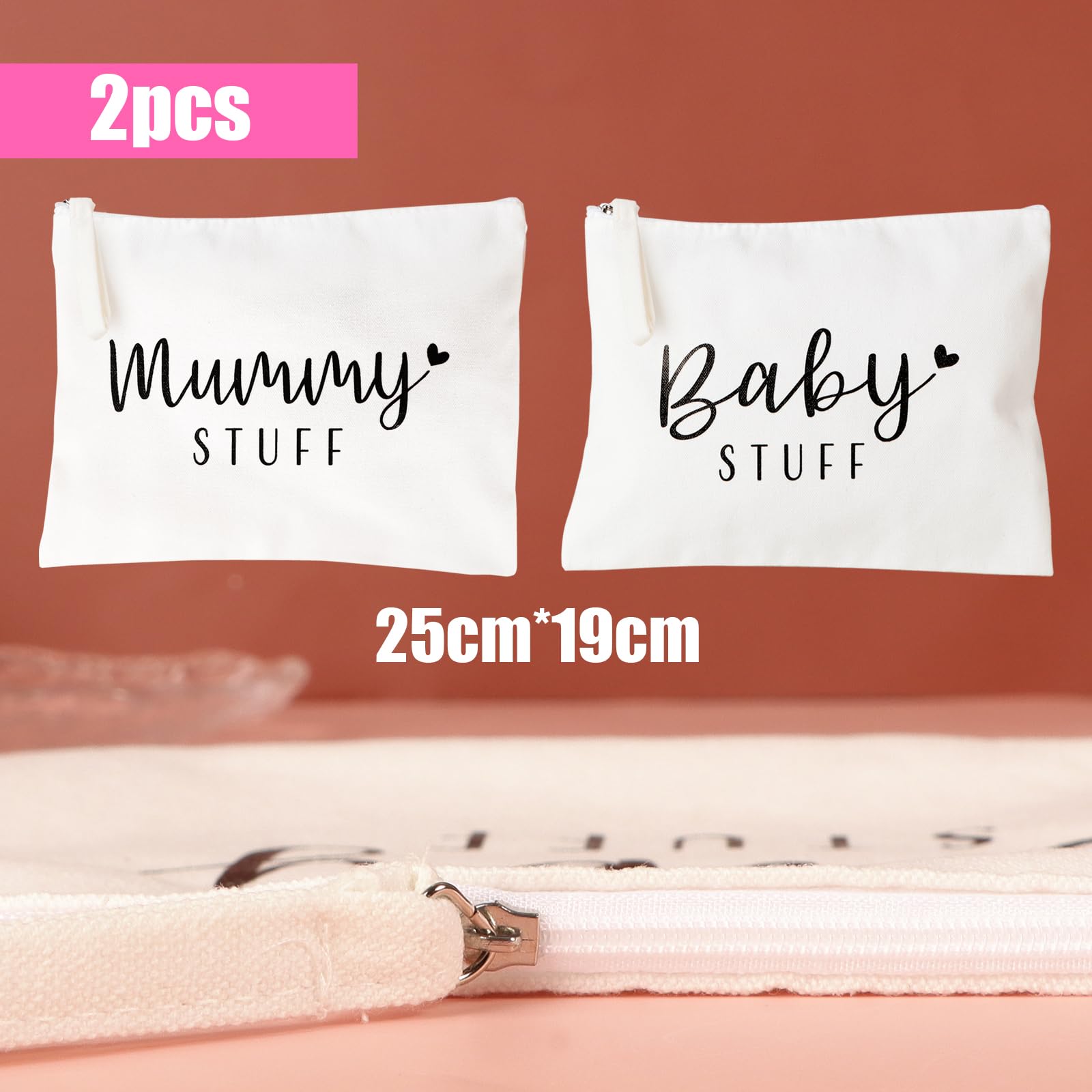 Baby Shower Gifts for Mum New Mum Gifts Mummy to be Gifts Cosmetic Bags Canvas Pouch Bags with Zipper