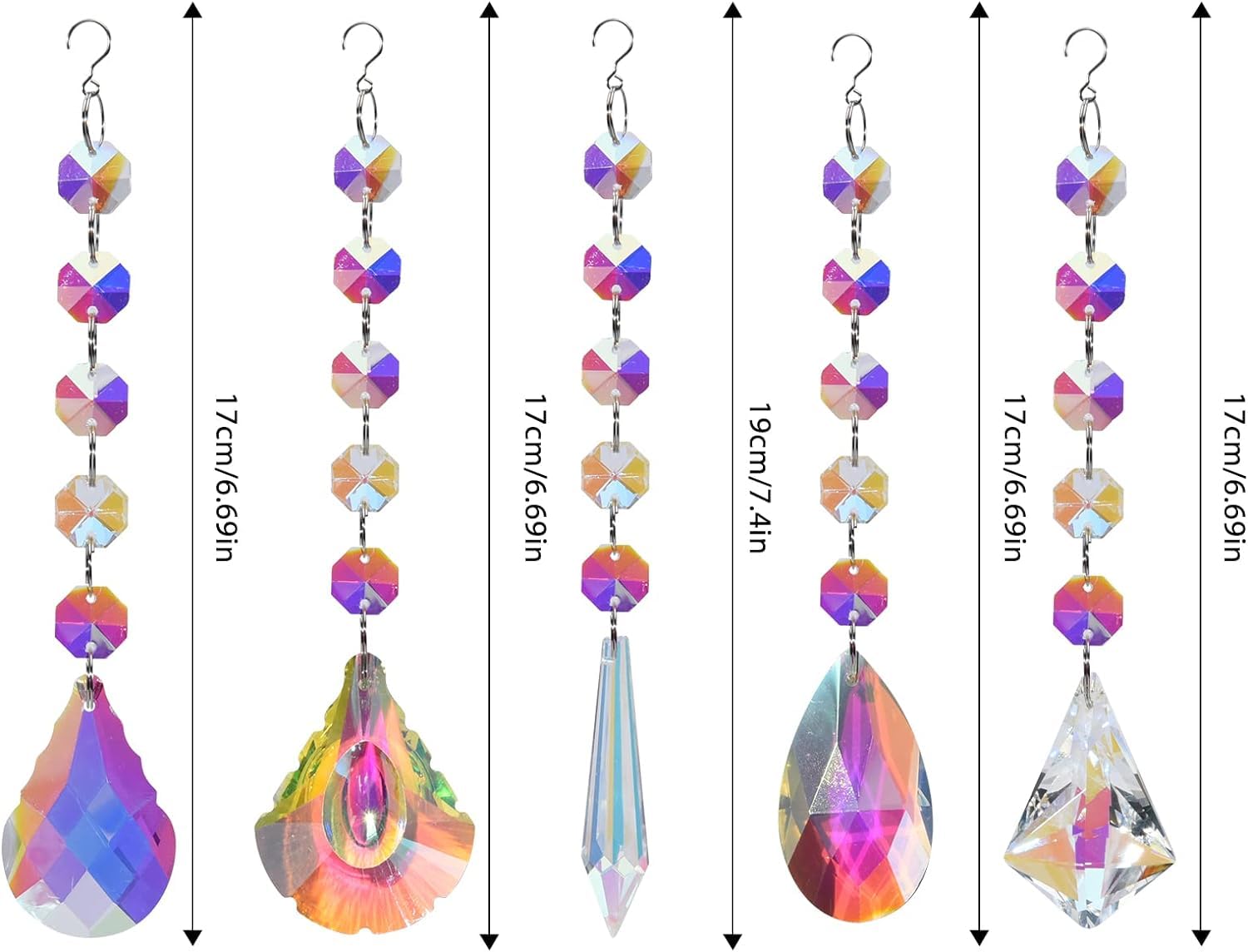 olyee Sun Catchers for Windows, Hanging Crystals Decorations for Home Droplets for Chandeliers Garden Ornaments Light Suncatchers Rainbow Maker for Party Wedding Decro