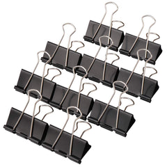 H&S 10 Binder Clips 51mm Large Paper Clamps Foldback Clip Black - Binder Clip - Paper Clip - Stationary Clips - Paper Binder Clip - Clip Clamp - Calendar Clips - Paper Grips - Fold Back Clips