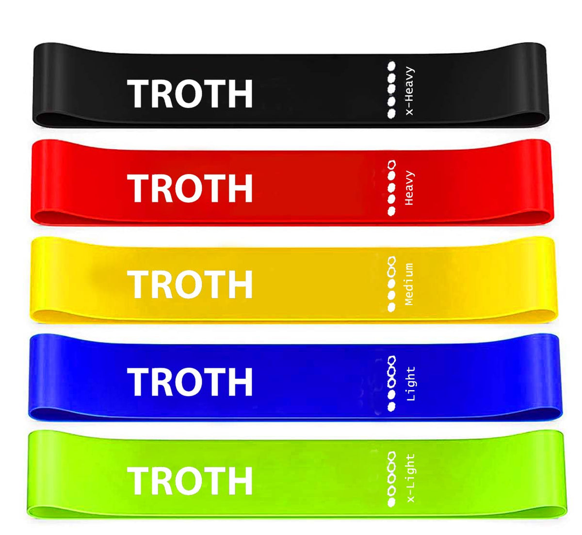 TROTH Resistance Bands Set - Resistance Band Women, Booty Exercise Band, Resistance Bands Set Men, Home Gym Strength Training Equipment, Fitness Accessories for Pilates, Squat, Yoga & Pull Up Workout