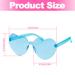 Rumyve 1 Piece Heart Shape Sunglasses - Womens Fashion Multicolor Rimless Heart-shaped Glasses Ladies Shades