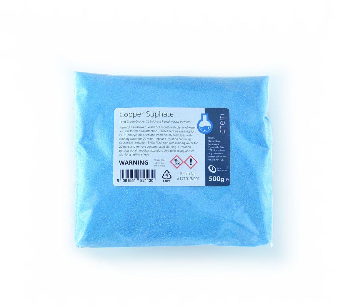 Copper (II) Sulphate Pentahydate Fine Powder - 500g