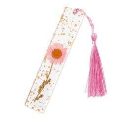 PROUSKY Pressed Flower Bookmark Personalised Bookmark, Dried Flower Resin Bookmarks, Pressed Floral Reading Page Markers with Tassel Daisy Book Markers for Readers Teachers Students Mothers Day Gifts