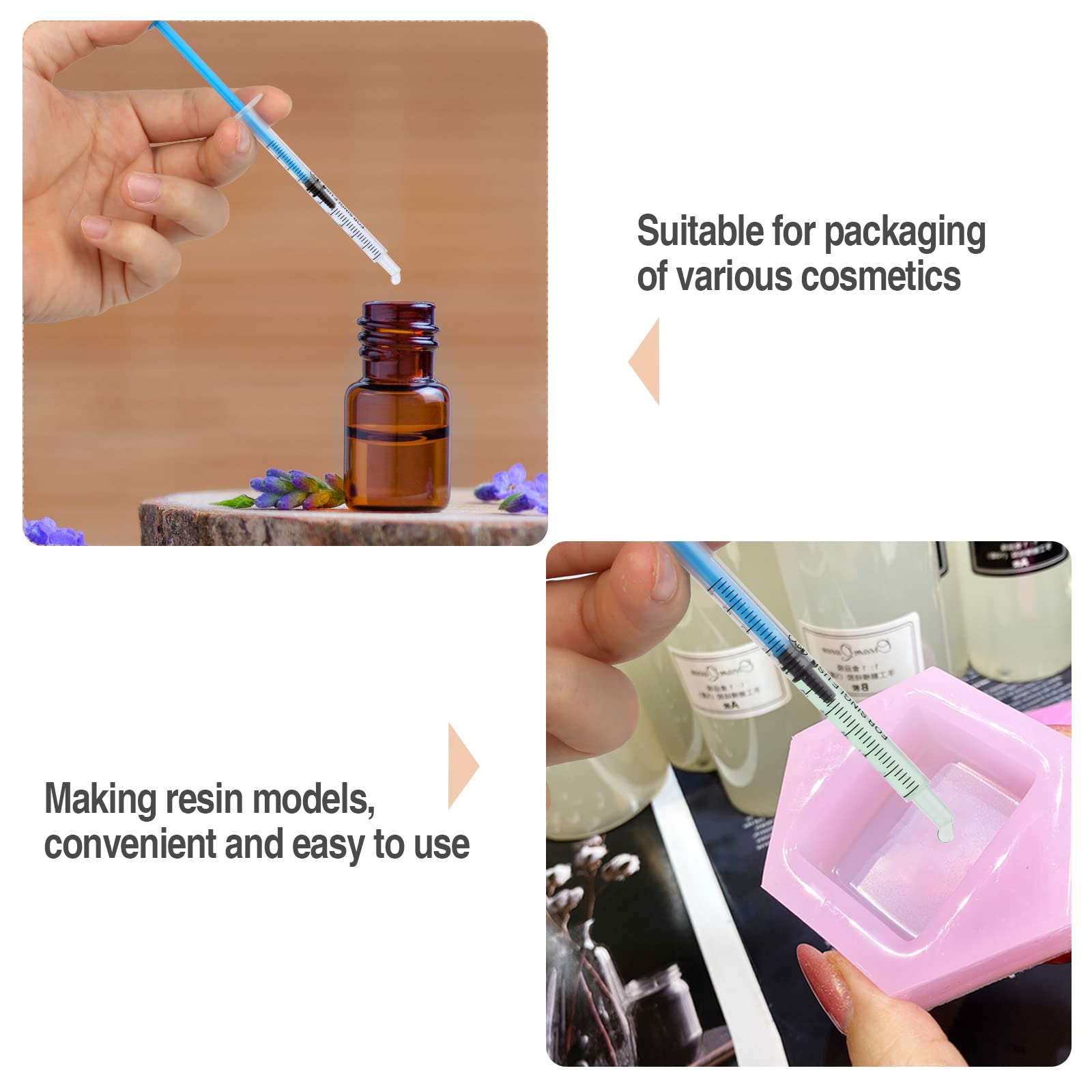 1ml Syringes 20 Pack Colostrum Syringe Plastic Syringes with Cap,Disposable Dosing Syringe for Measuring,Sterile Syringe for Labs,Pets Feeding Small Syringe for Oil or Glue