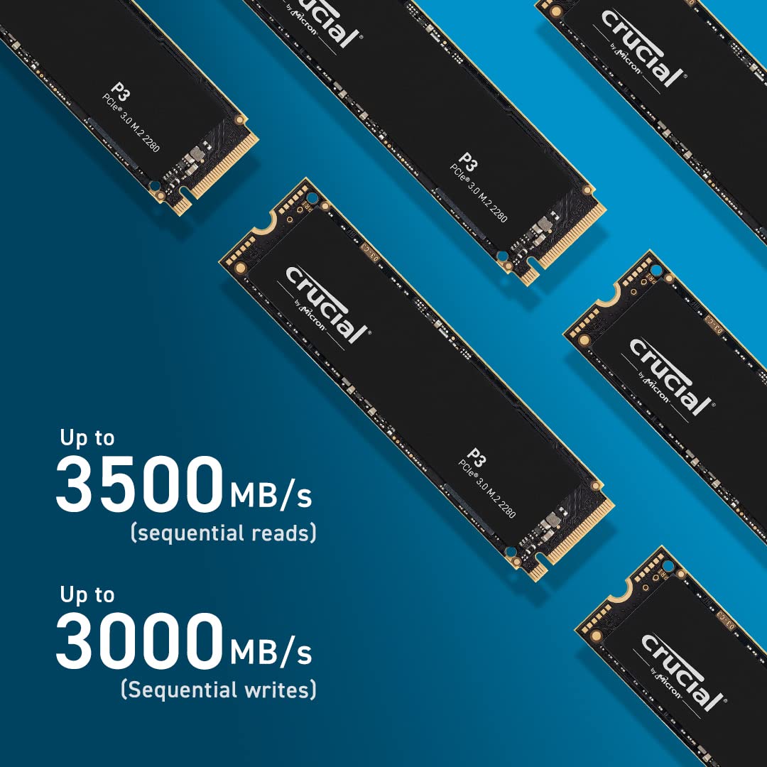 Crucial P3 1TB M.2 PCIe Gen3 NVMe Internal SSD - Up to 3500MB/s - CT1000P3SSD801 (Acronis Edition)