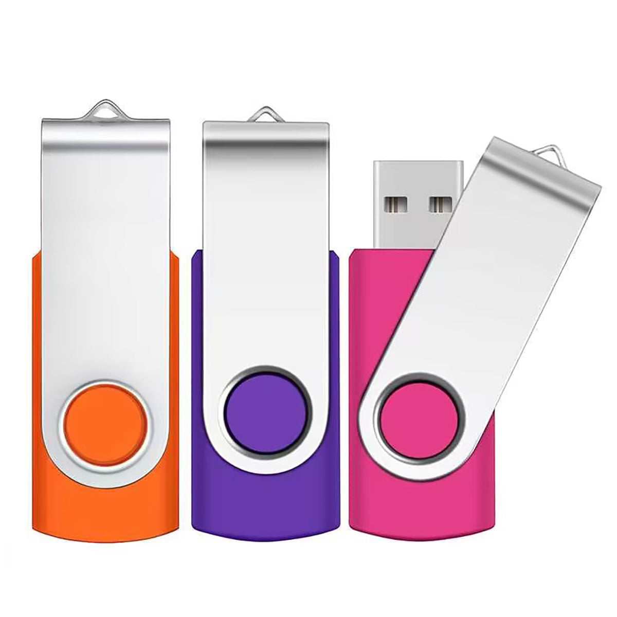 16GB Memory Stick 3 Pack,SRVR 16GB USB Stick,Flash Drive 2.0 Pen Drive Swivel Design, Thumb Drive for Data Stick Jump Drive with LED Light (3 Colors)