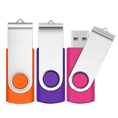 16GB Memory Stick 3 Pack,SRVR 16GB USB Stick,Flash Drive 2.0 Pen Drive Swivel Design, Thumb Drive for Data Stick Jump Drive with LED Light (3 Colors)