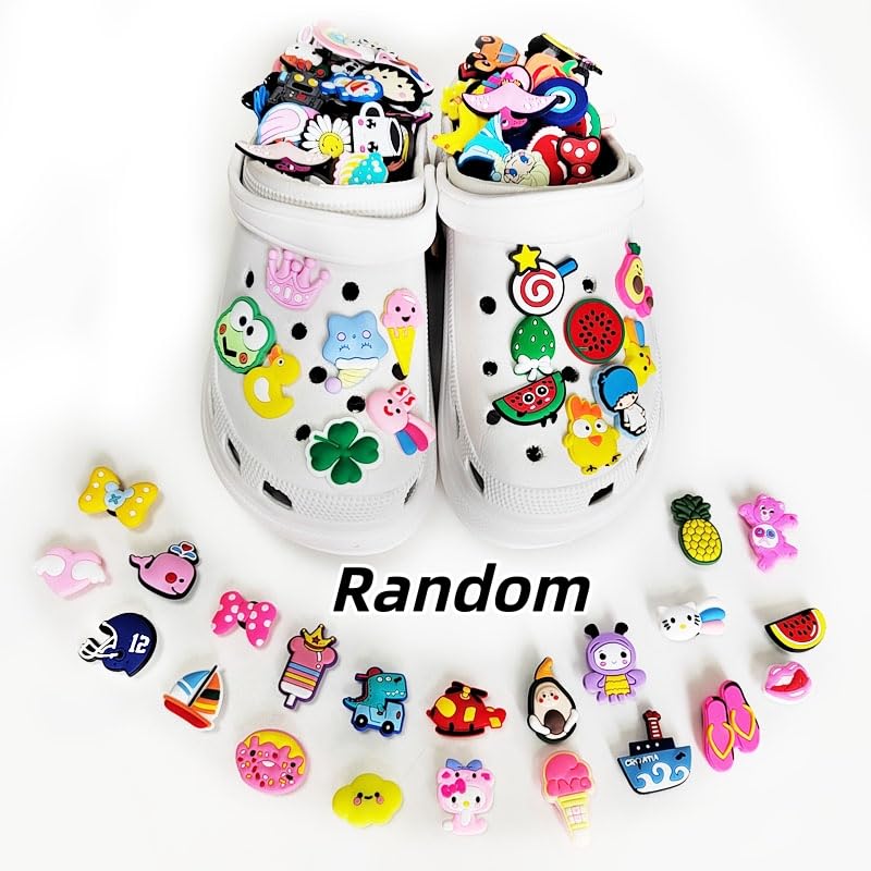 RnCop 35 Personalized Random Shoe Charms for Croc Charms, Clog Decoration Cartoon Anime Charms Shoe Accessories, Cartoon Pvc Shoe Charms Decoration Party Birthday Gifts