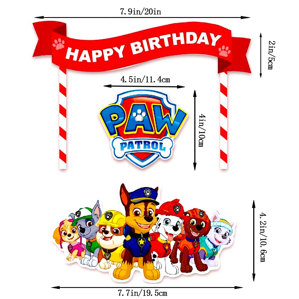 YOOYEH 15 PCS Party Cake Toppers, Birthday Party Supplies Decorations for Boys Girls Superhero Decorations (Dog)