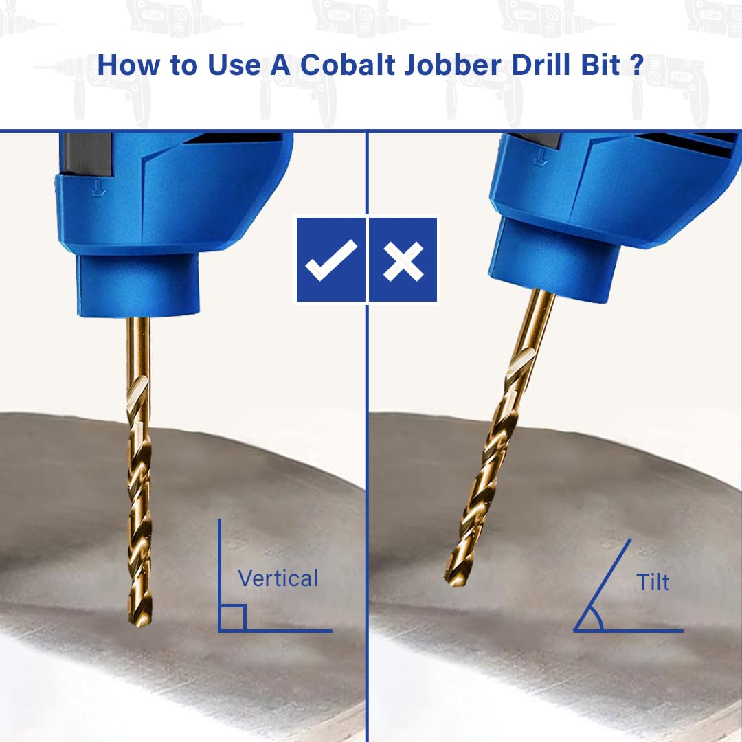 Rennie Tools - Box of 10 x 2.5mm HSS Gold Cobalt Jobber Drill Bit Set For Stainless Steel, Hard Metals, Aluminium, Cast Iron, Copper. Twist Drill Bit Sets Supplied In A Box. 2.5mm Drill Bit Set