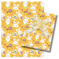 Gift Wrapping Paper, 2 Pcs Easter Wrapping Paper, Happy Birthday Gift Wrapping Paper for Kids (Yellow)