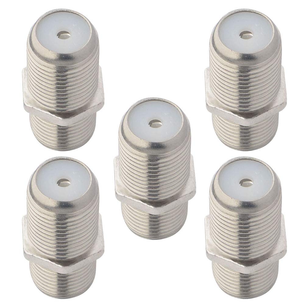 BOOBRIE F Type Adapter Female to Female TV Aerial Extension Adapter F Type Female to Female Coax Connector F Type RG6 Coax Cable Satellite Connector F Connector Coupler Joiner Gender Changer Plug 5PCS