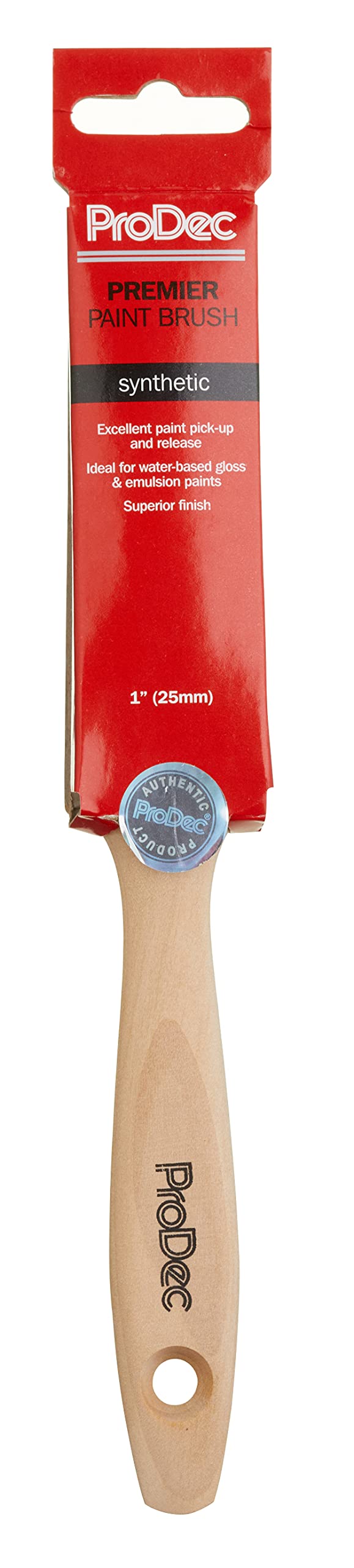 ProDec 1 inch Premier Trade Professional Synthetic Paint Brush for a Smooth Finish Painting with Emulsion, Gloss and Satin Paints on Walls, Ceilings, Wood and Metal, 1 inches 25mm