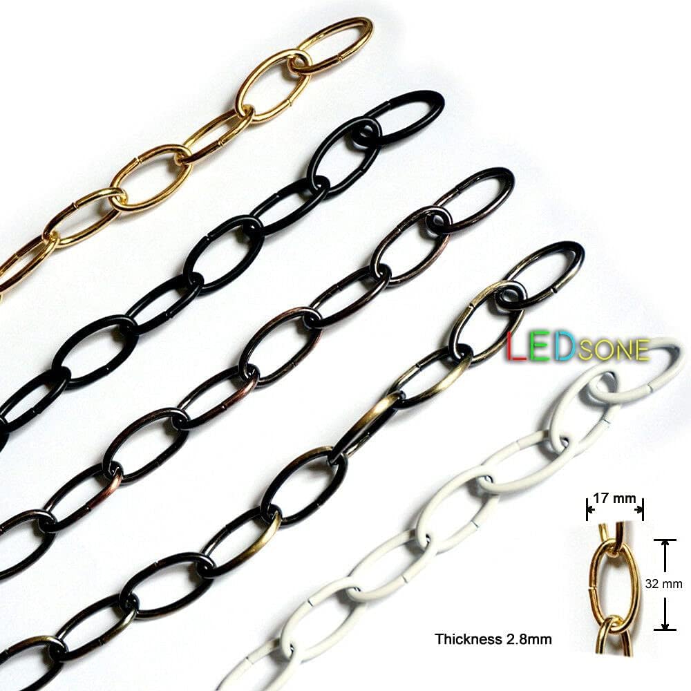 LEDSone Heavy Duty Metal Chain for Vintage Chandelier Suspended Ceiling Pendant Hanging Lamps (Copper - 3 Pack)