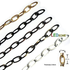 LEDSone Heavy Duty Metal Chain for Vintage Chandelier Suspended Ceiling Pendant Hanging Lamps (Brass - 3 Pack)