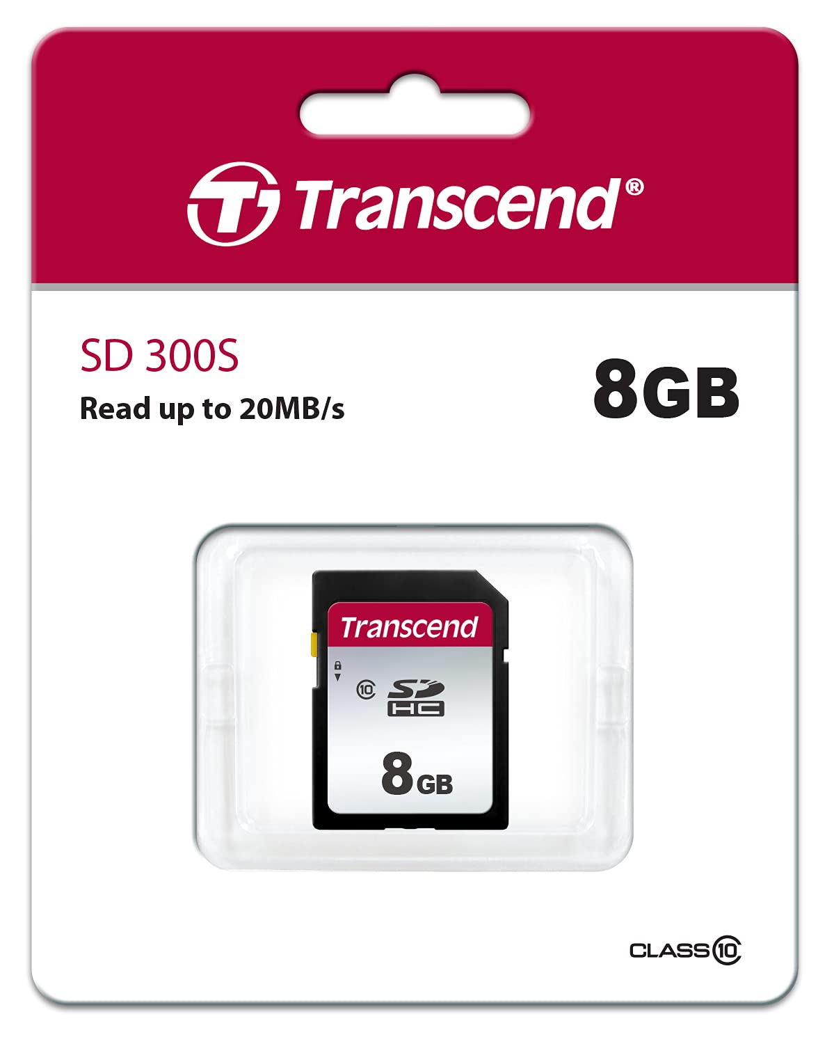 Transcend 8GB SDHC 300S Memory Card UHS- I, C10, U3, V30, 4K, Full HD, Up to 95/40 MB/s (Ideal for Digital Cameras) TS8GSDC300S