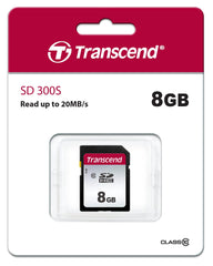 Transcend 8GB SDHC 300S Memory Card UHS- I, C10, U3, V30, 4K, Full HD, Up to 95/40 MB/s (Ideal for Digital Cameras) TS8GSDC300S