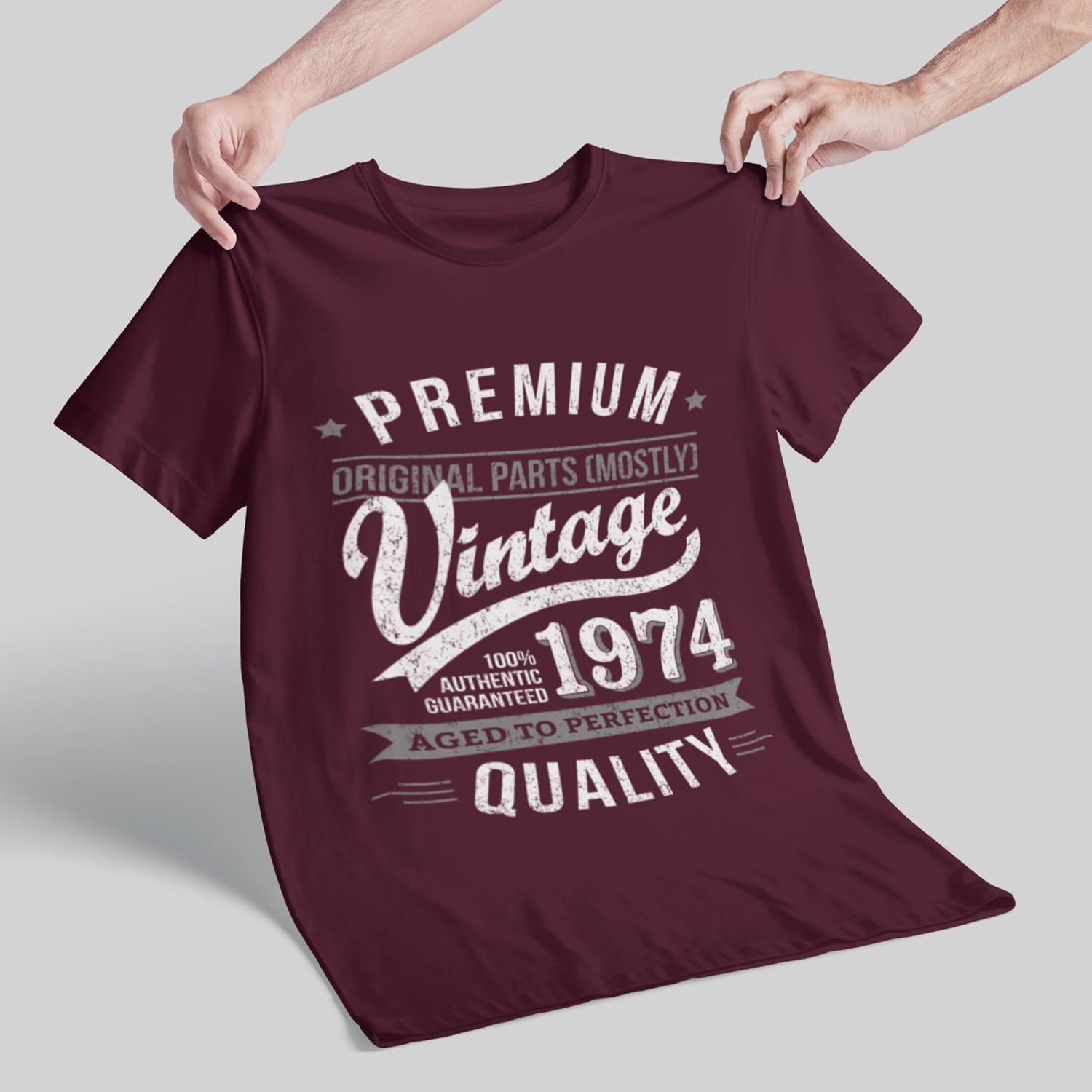 My Generation T-Shirts Vintage Year - Aged to Perfection - 50th Birthday Gift   Present Mens T-Shirt Burgundy 2XL