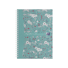 Oxford Floral A5 Hard Cover Wirebound Notebook, Ruled, 140 Pages